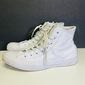 Converse High Top Unisex White Leather Chuck Taylor All Star AS Shoes W(9) M (7)